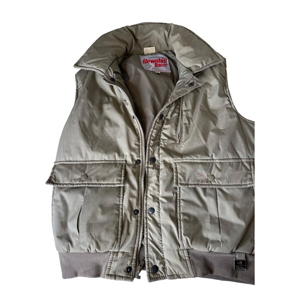 VTG 80s Downhill Racer Down Fill Retro Vest M Outdoors Utility pockets Gorpcore - Picture 1 of 9